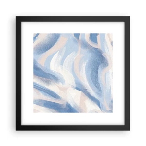 Affiche dans un cadre noir - Poster - Vagues bleues - 30x30 cm