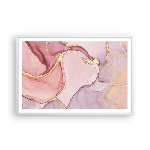 Affiche dans un cadre blanc - Poster - Caresse de couleurs - 91x61 cm