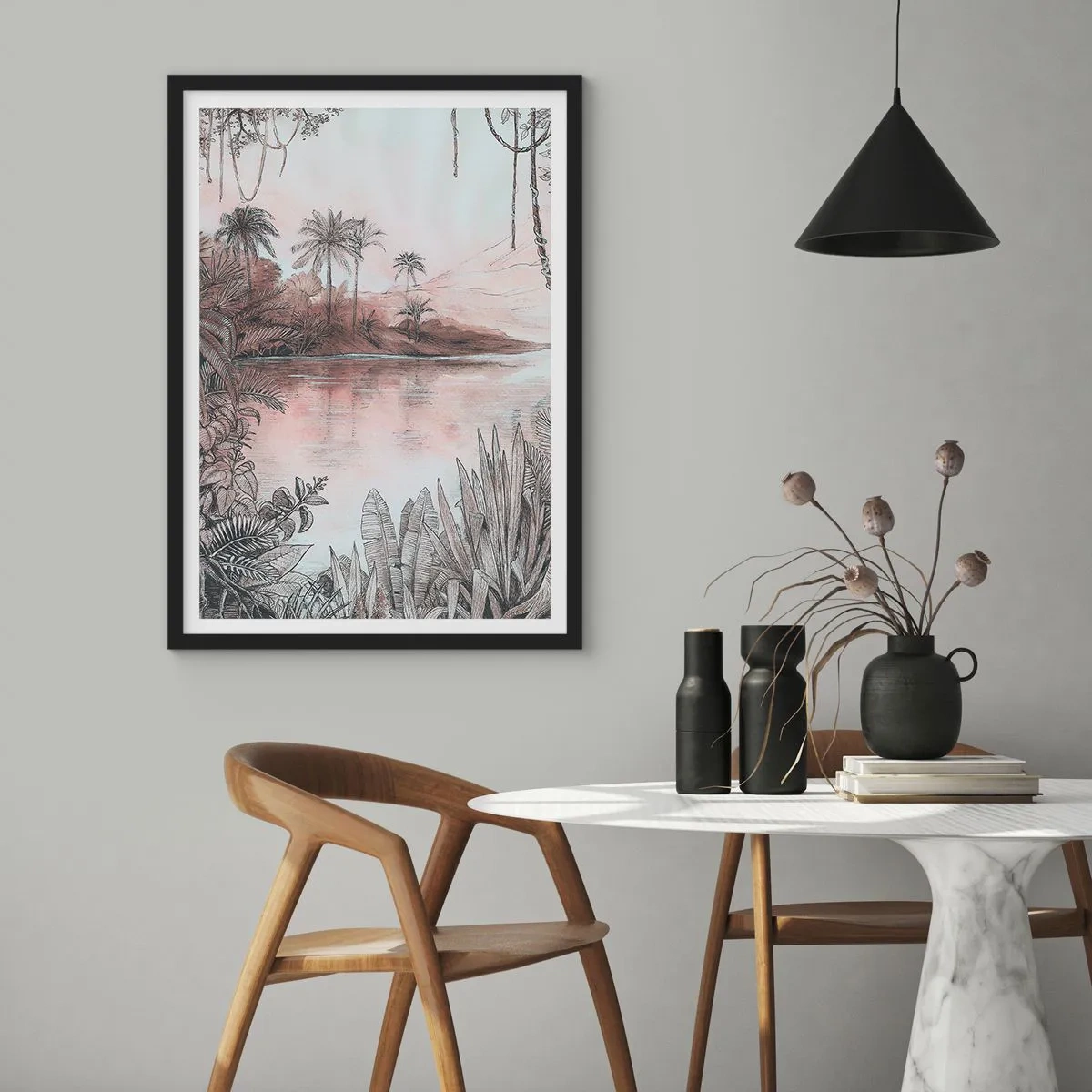 Affiche dans un cadre noir - Poster - Journal d'un explorateur du XIXe siècle - 70x100 cm
