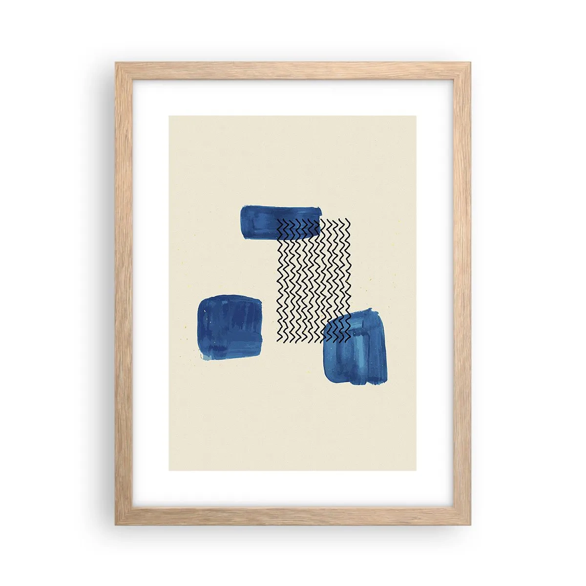 Affiche dans un chêne clair - Poster - Quatuor abstrait - 30x40 cm