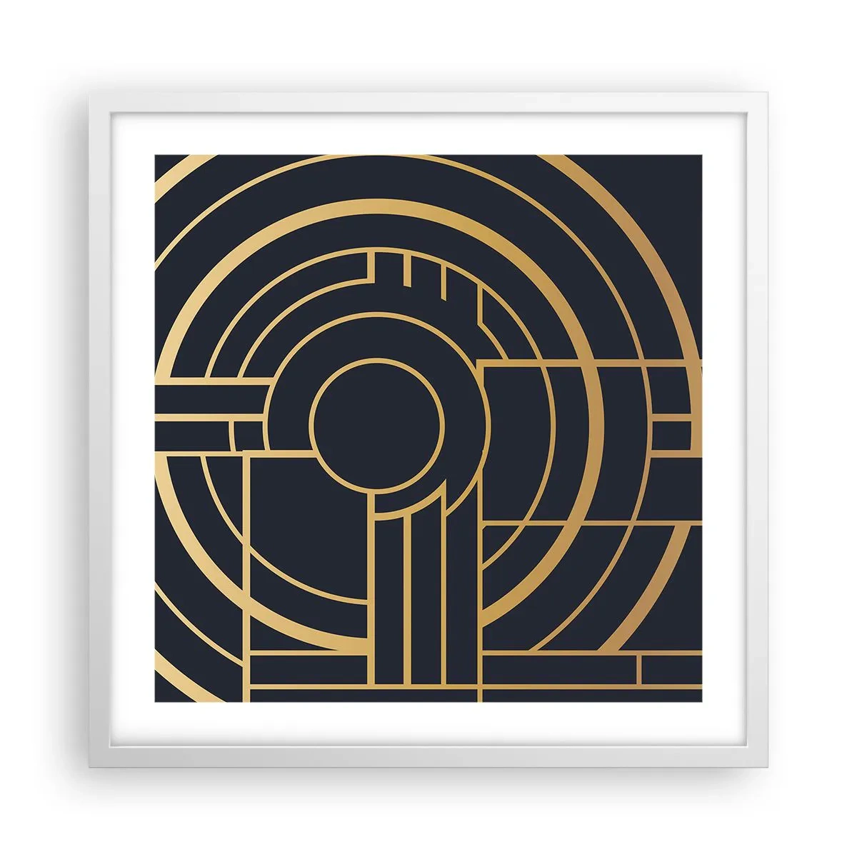 Affiche dans un cadre blanc - Poster - Rotation des éléments - 50x50 cm