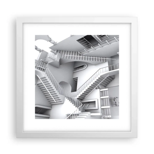 Affiche dans un cadre blanc - Poster - Paradoxes spatiaux - 30x30 cm