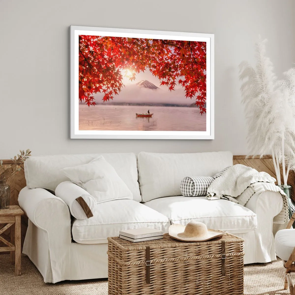 Affiche dans un cadre blanc - Poster - Dans le climat japonais - 100x70 cm