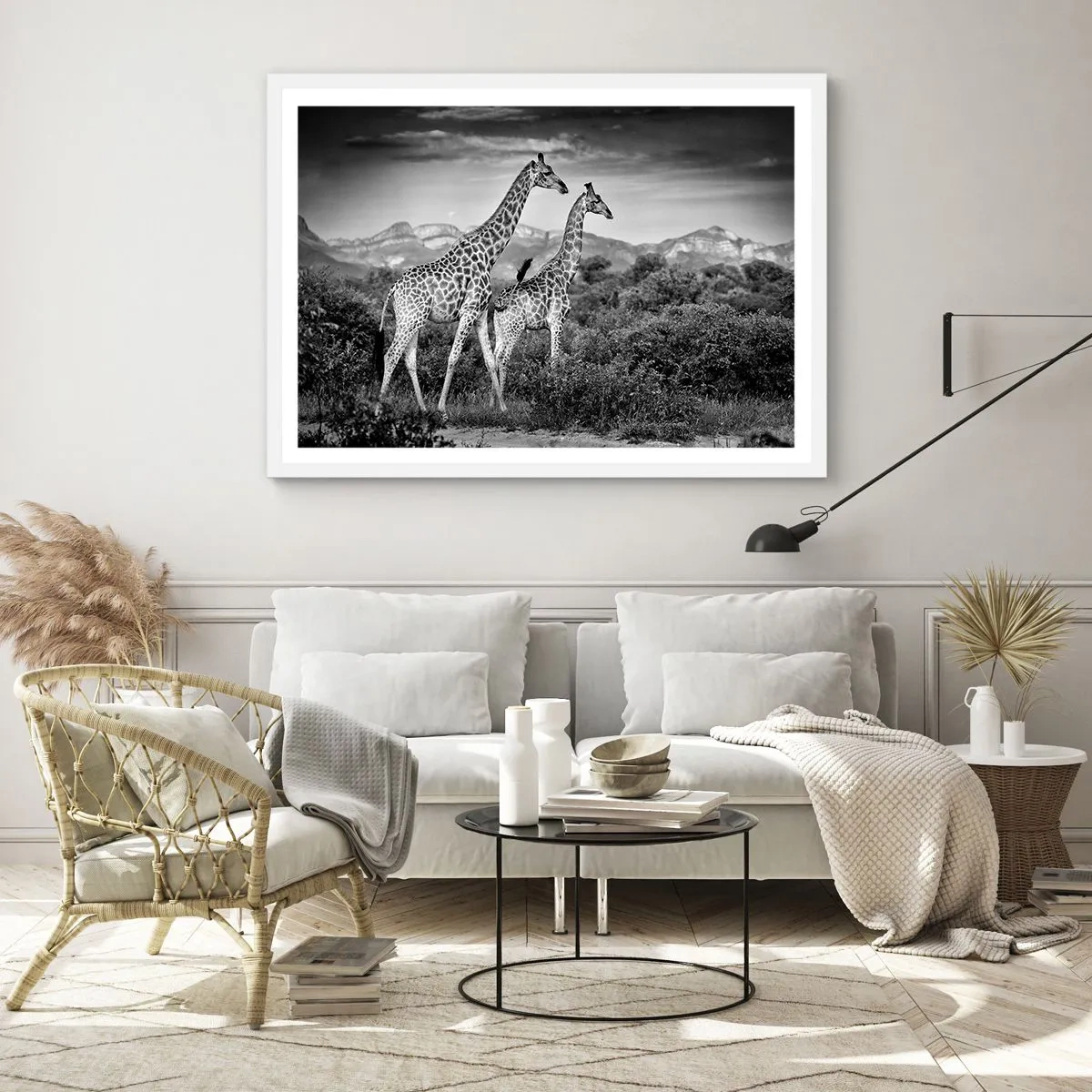 Affiche dans un cadre blanc - Poster - Hautes sphères en Afrique - 50x40 cm