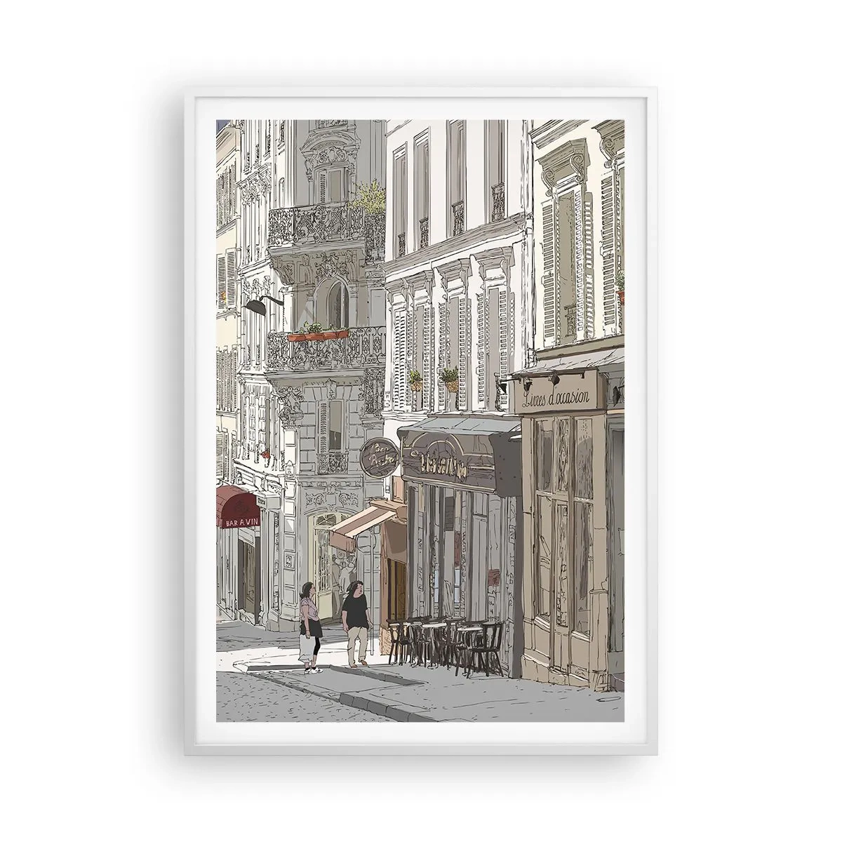 Affiche dans un cadre blanc - Poster - Joie de la ville - 70x100 cm