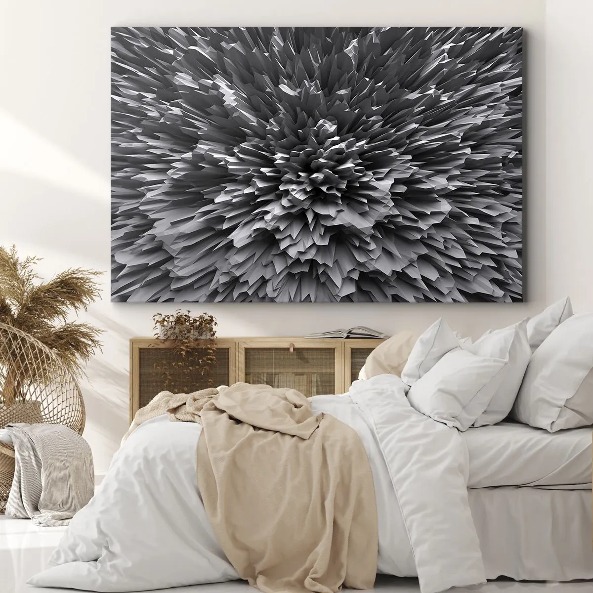 Impression sur toile - Image sur toile - Structure abstraite en nuances de gris - 120x80cm - Ça ne peut pas être plus dur que ça - Décoration murale moderne pour le salon et la chambre ARTTOR