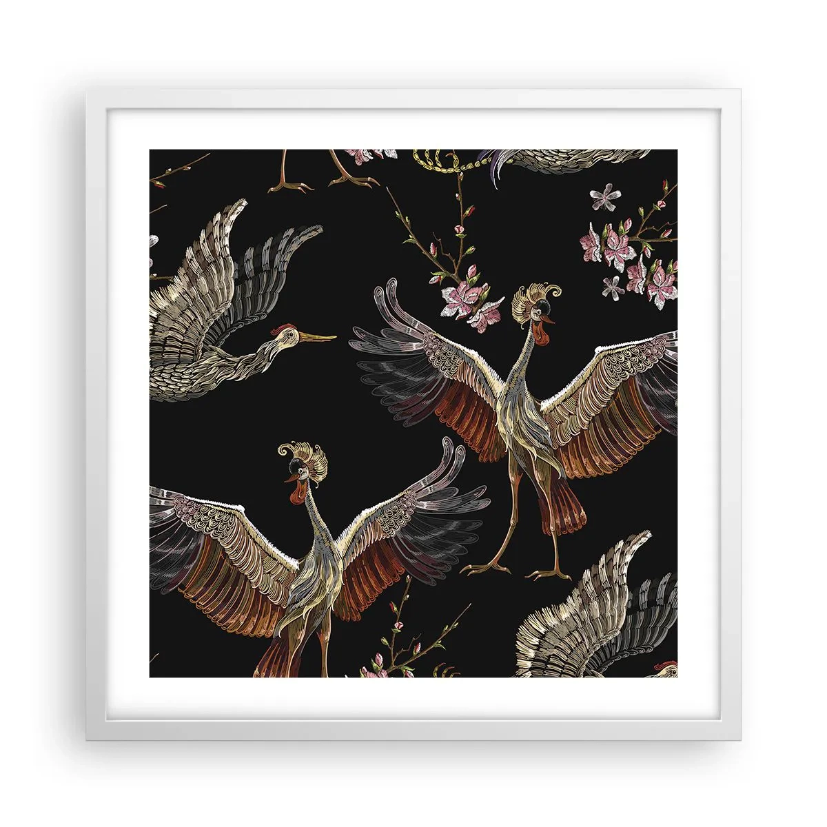 Affiche dans un cadre blanc - Poster - Un oiseau de conte de fées - 50x50 cm