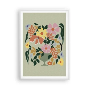 Affiche dans un cadre blanc - Poster - Un bouquet plein de vie - 70x100 cm