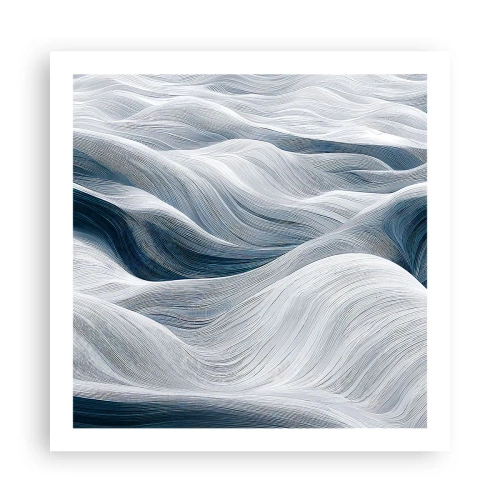 Affiche - Poster - Vagues blanches et bleues - 60x60 cm