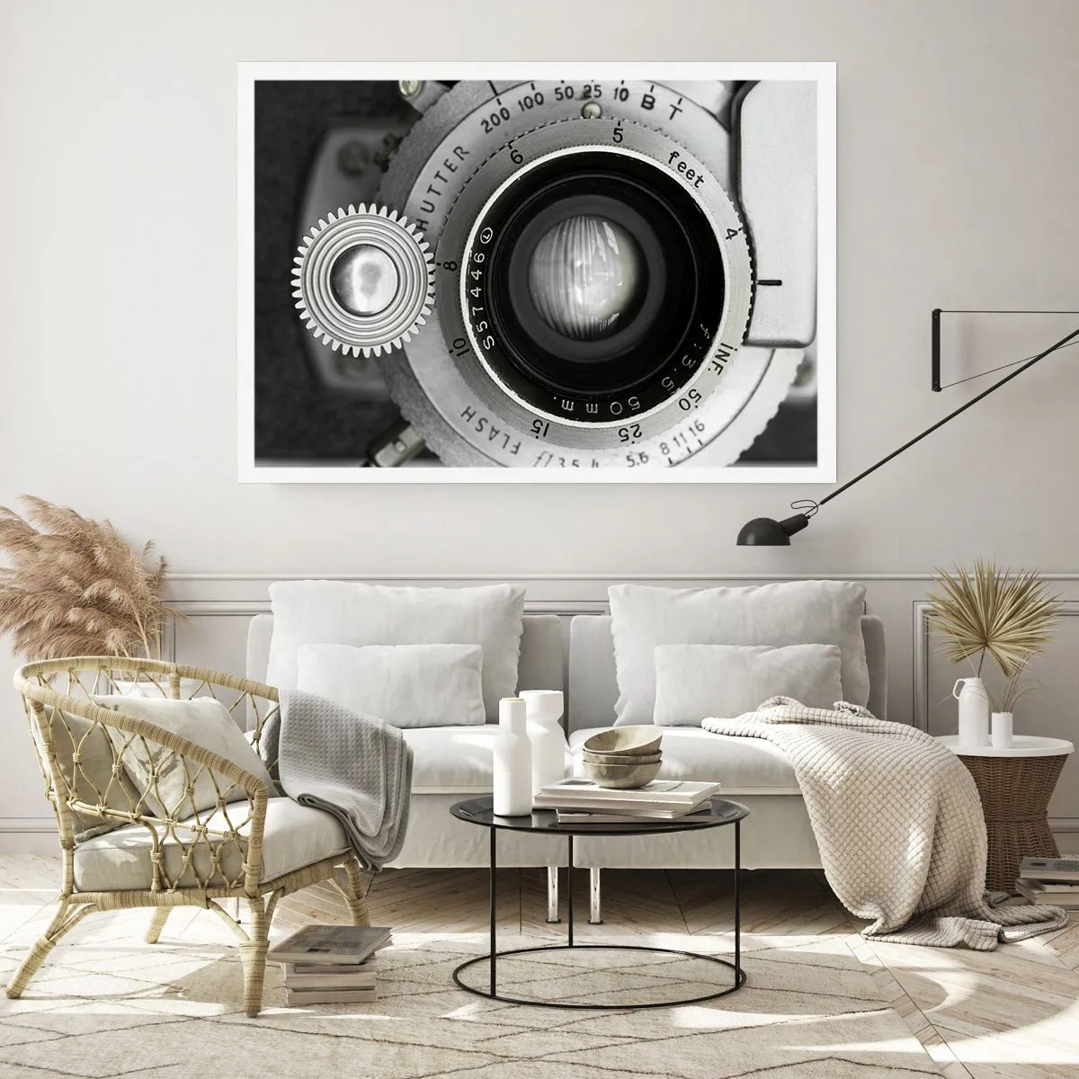 Affiche - Poster - L'objectif d'un vieil appareil photo - 100x70cm - Histoire d'Hollywood - Décoration murale moderne pour le salon et la chambre ARTTOR