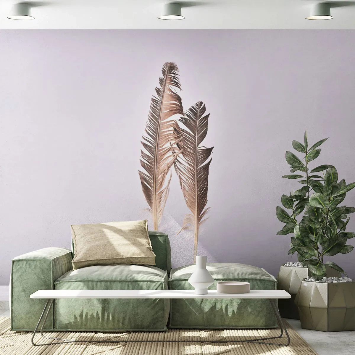 Papier Peint Photo Standard Eco - Face au néant - Plume d'oiseau, Morceau, Graphique - 200x140 cm