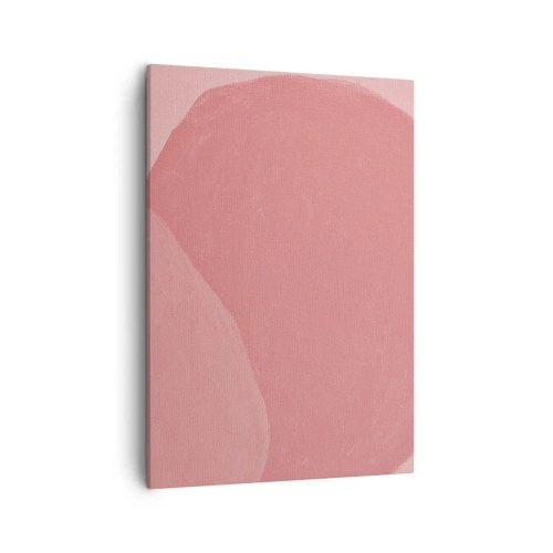 Impression sur toile - Image sur toile - Abstraction délicate dans des tons de rose, formes organiques et minimalisme - 50x70cm - Composition organique en rose - Décoration murale moderne pour le salon et la chambre ARTTOR