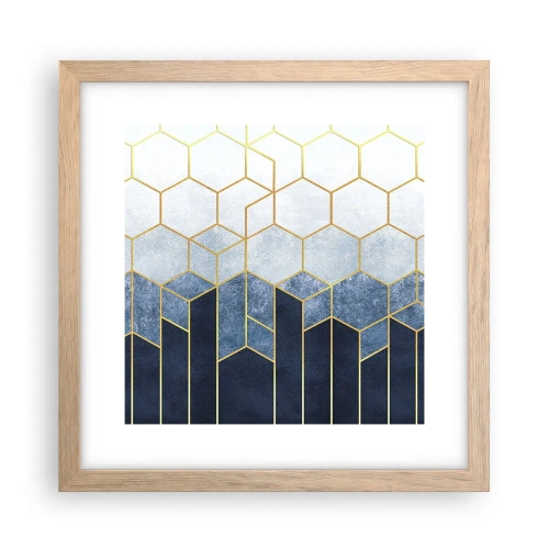 Affiche dans un chêne clair - Poster - Composition en rythme syncopé - 30x30 cm