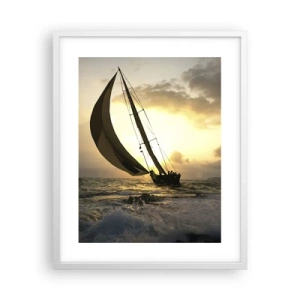 Affiche dans un cadre blanc - Poster - Avec le vent et contre le vent - 40x50 cm