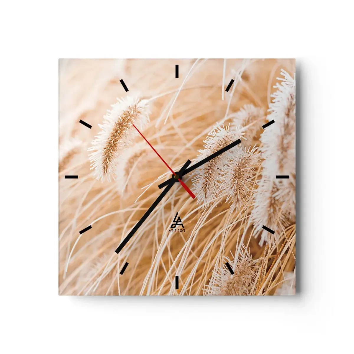 Horloge murale - Pendule murale - Le bruissement doré de l'herbe - 40x40 cm