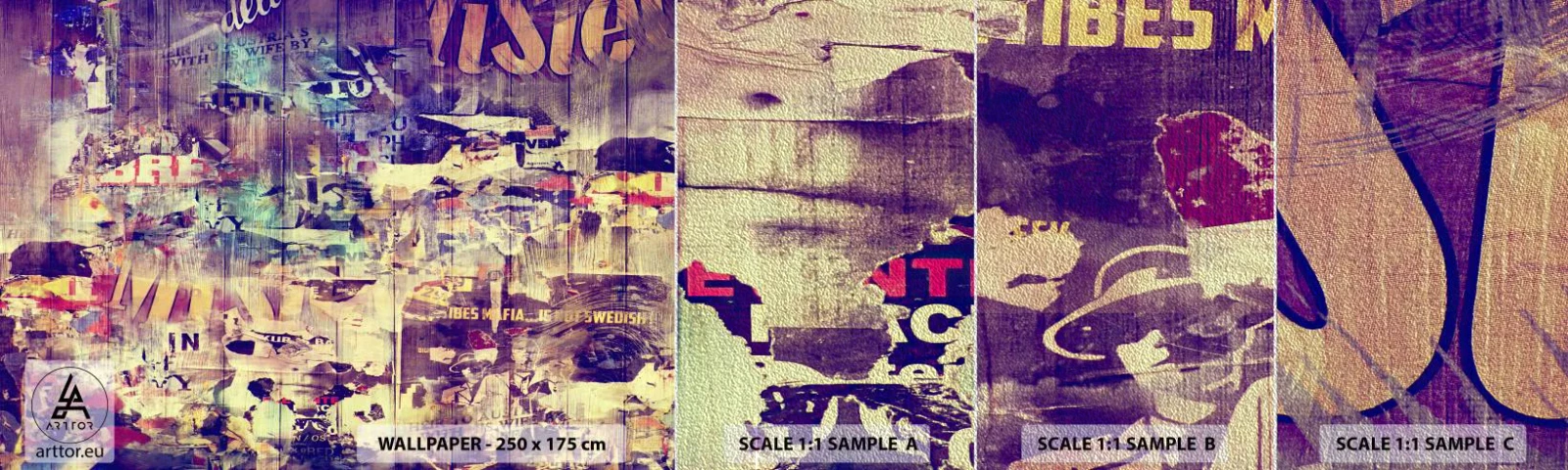 Échantillon de Papier Peint Premium Sand - Et c'est tout ce qu'il y a à faire - Graffiti, Mural, Graphique - 100x30 cm