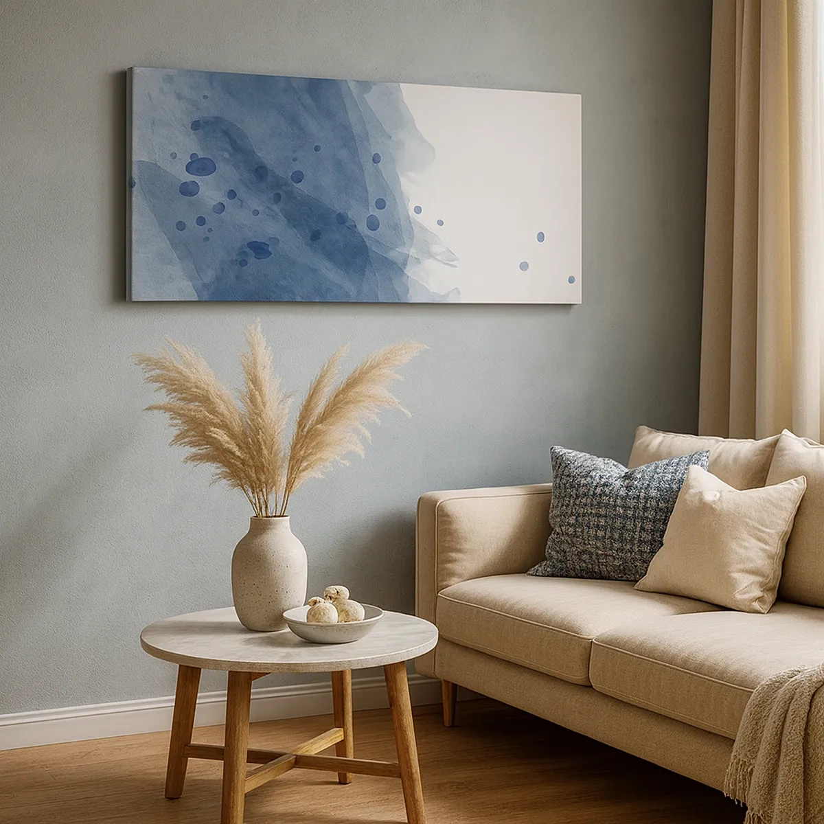 Impression sur toile - Image sur toile - Tulle bleu - 30x30 cm