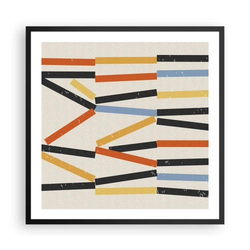 Affiche dans un cadre noir - Poster - Composition de niveaux - 60x60 cm