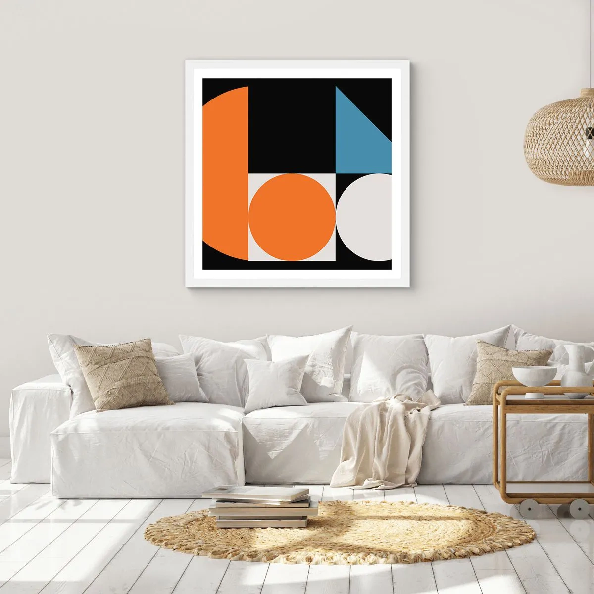 Affiche dans un cadre blanc - Poster - Rangement de figures - 30x30 cm