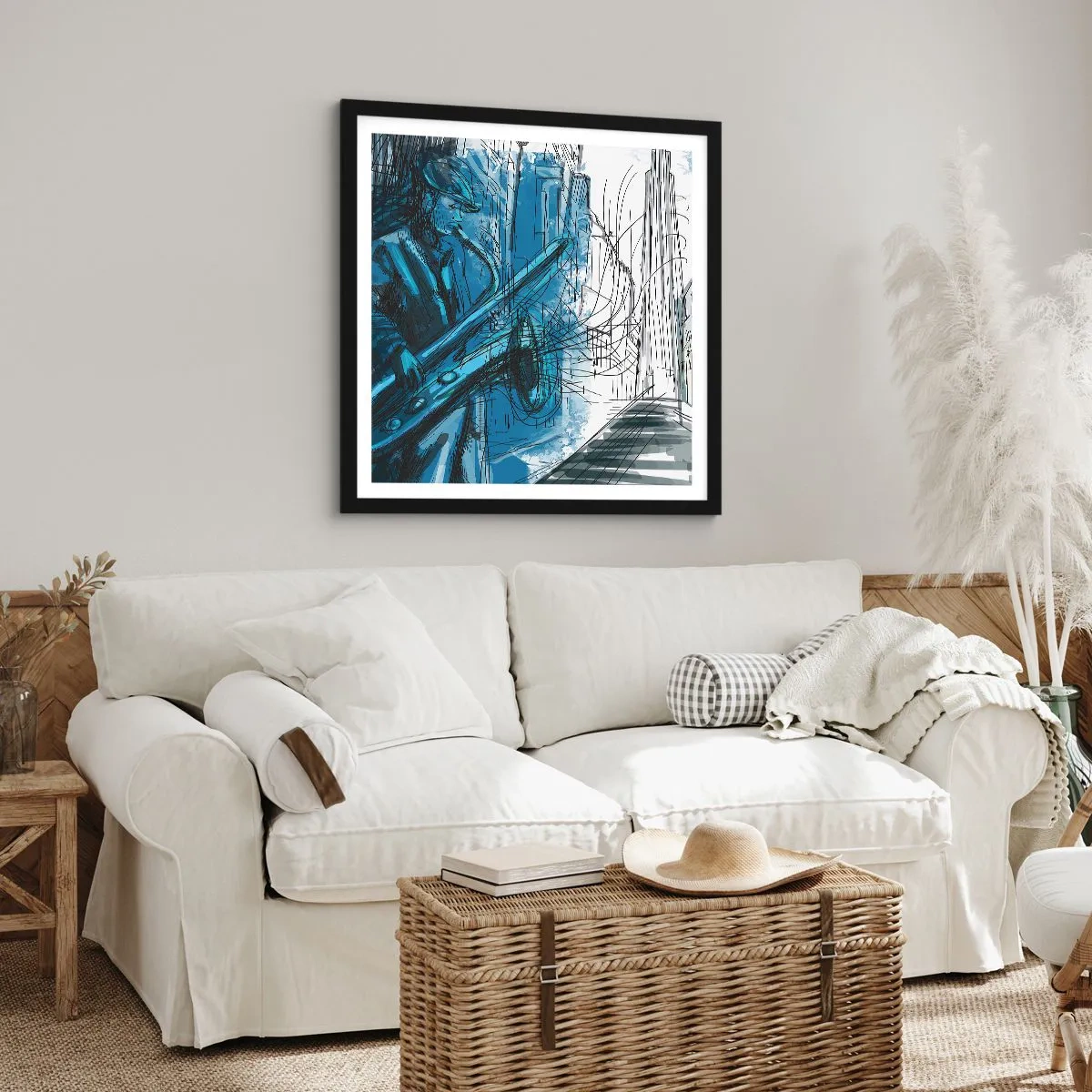 Affiche dans un cadre noir - Poster - Rhapsodie urbaine - 40x40 cm