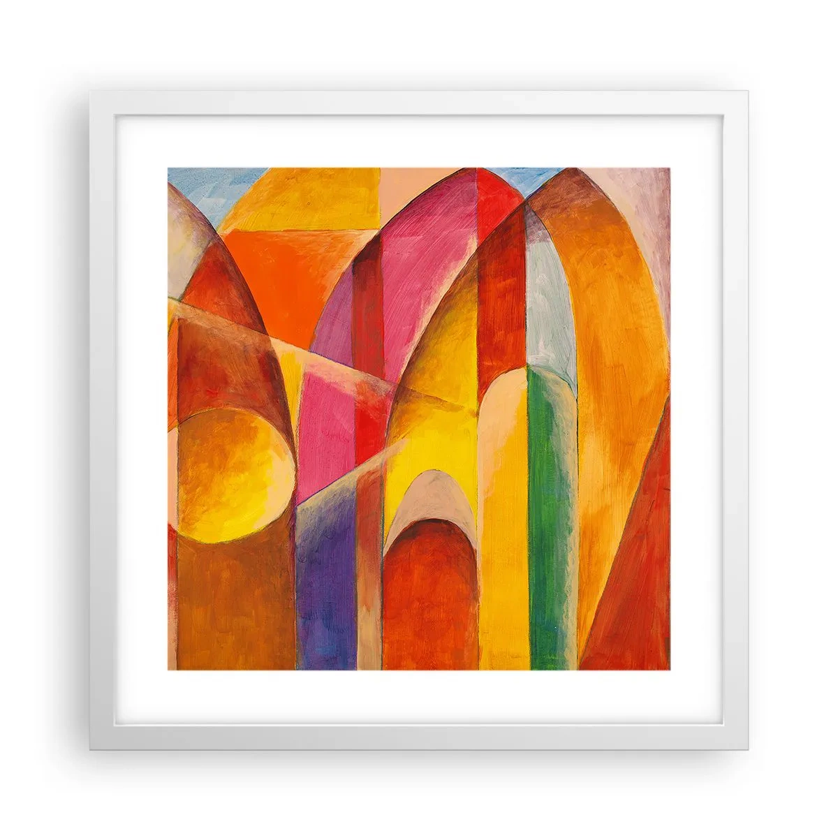 Affiche dans un cadre blanc - Poster - Cathédrale du soleil - 40x40 cm