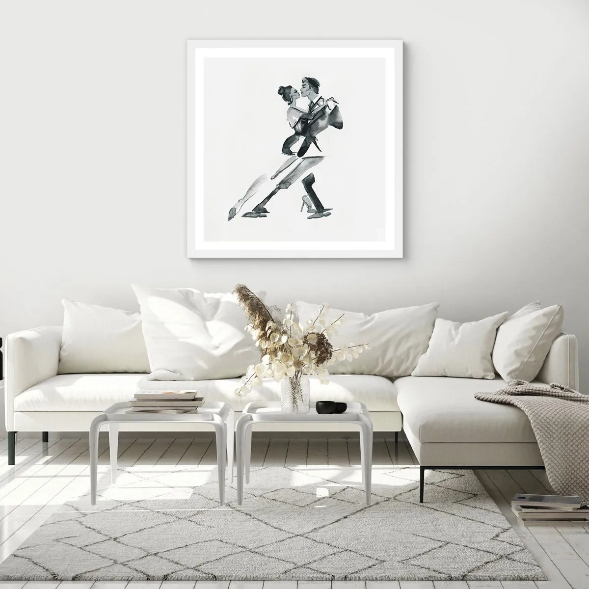 Affiche dans un cadre blanc - Poster - En un battement - 60x60 cm