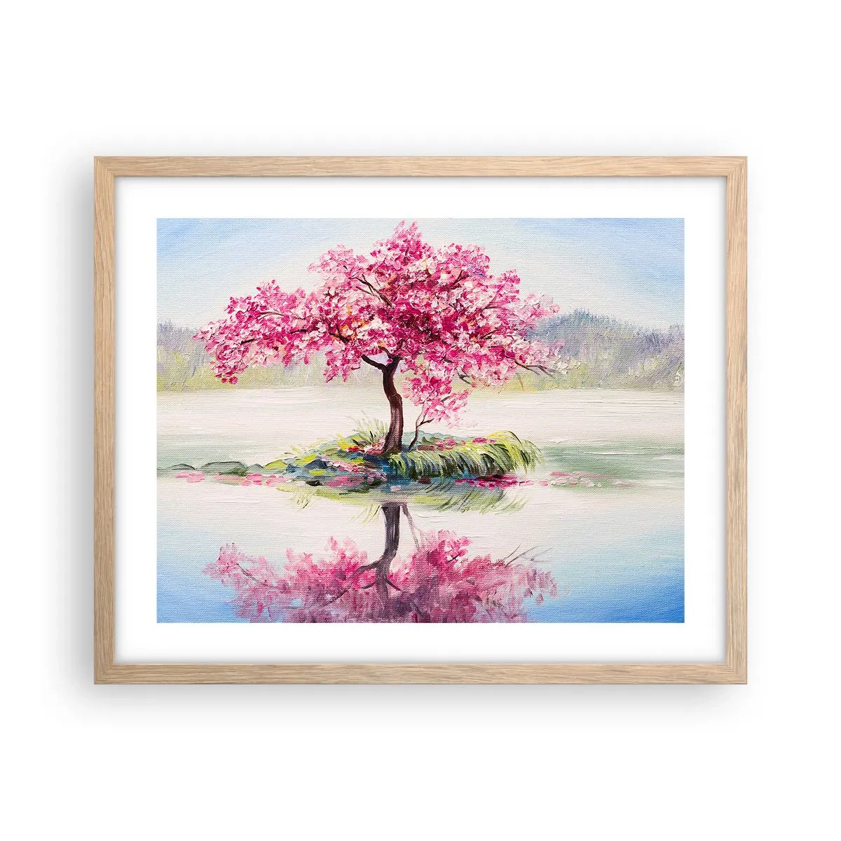 Affiche dans un chêne clair - Poster - Fête du Printemps - 50x40 cm