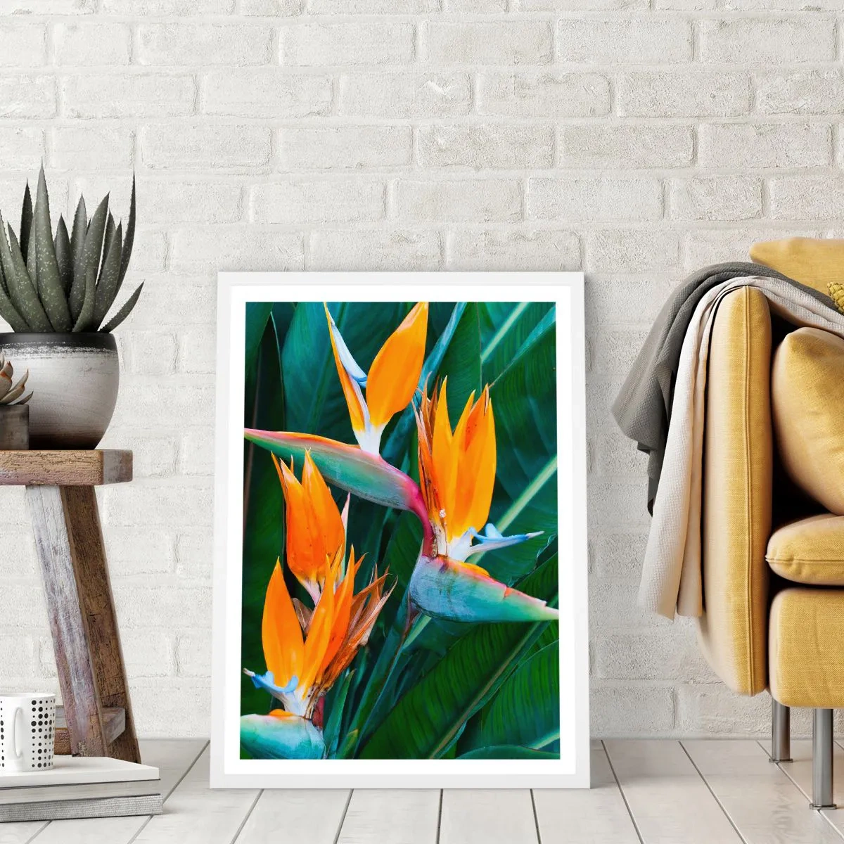 Affiche dans un cadre blanc - Poster - Est-ce une fleur, est-ce un oiseaux? - 70x100 cm