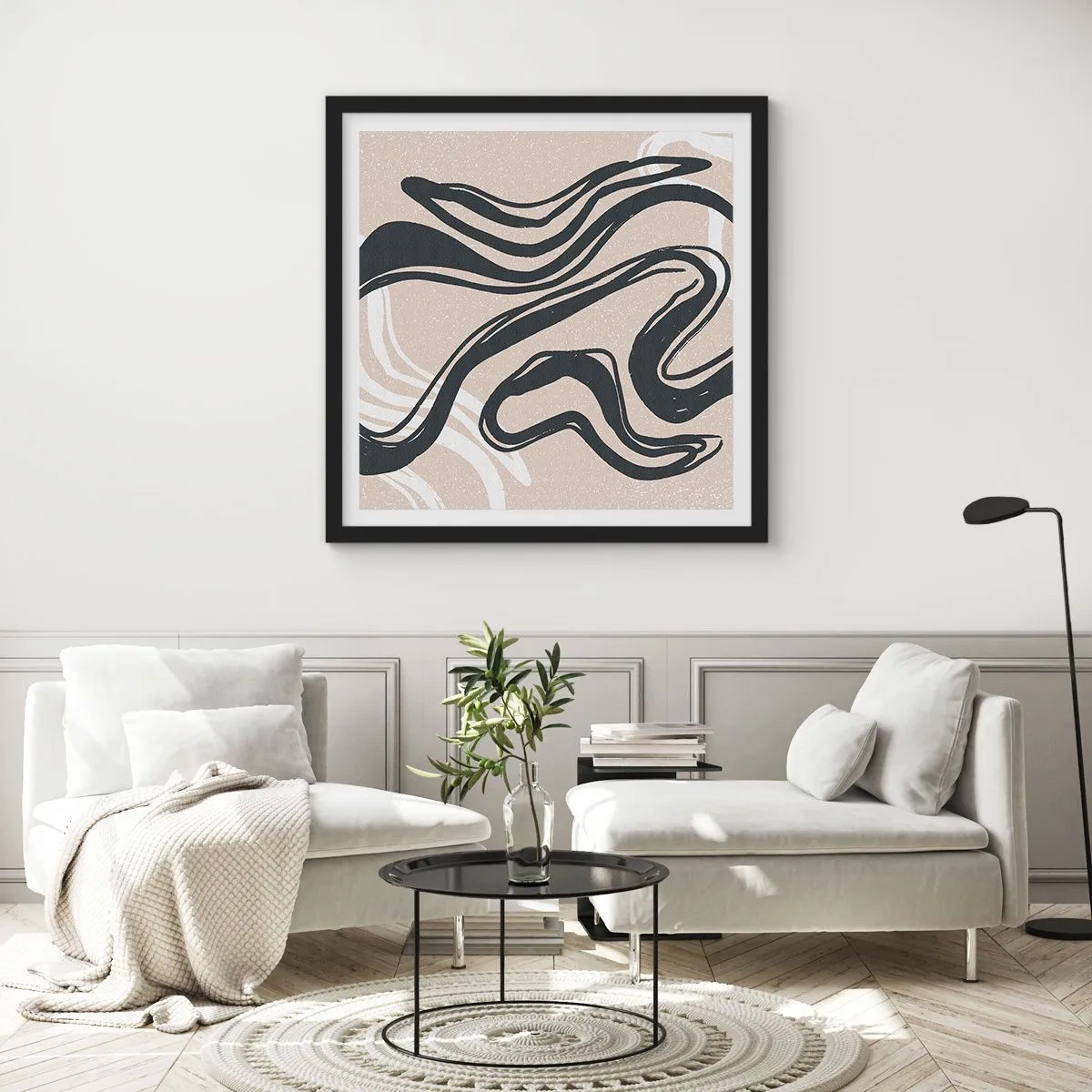 Affiche dans un cadre noir - Poster - Expression multipliée - 50x50 cm