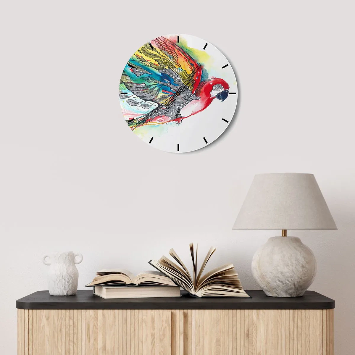 Horloge murale - Pendule murale - Vivez haut en couleurs - 40x40 cm