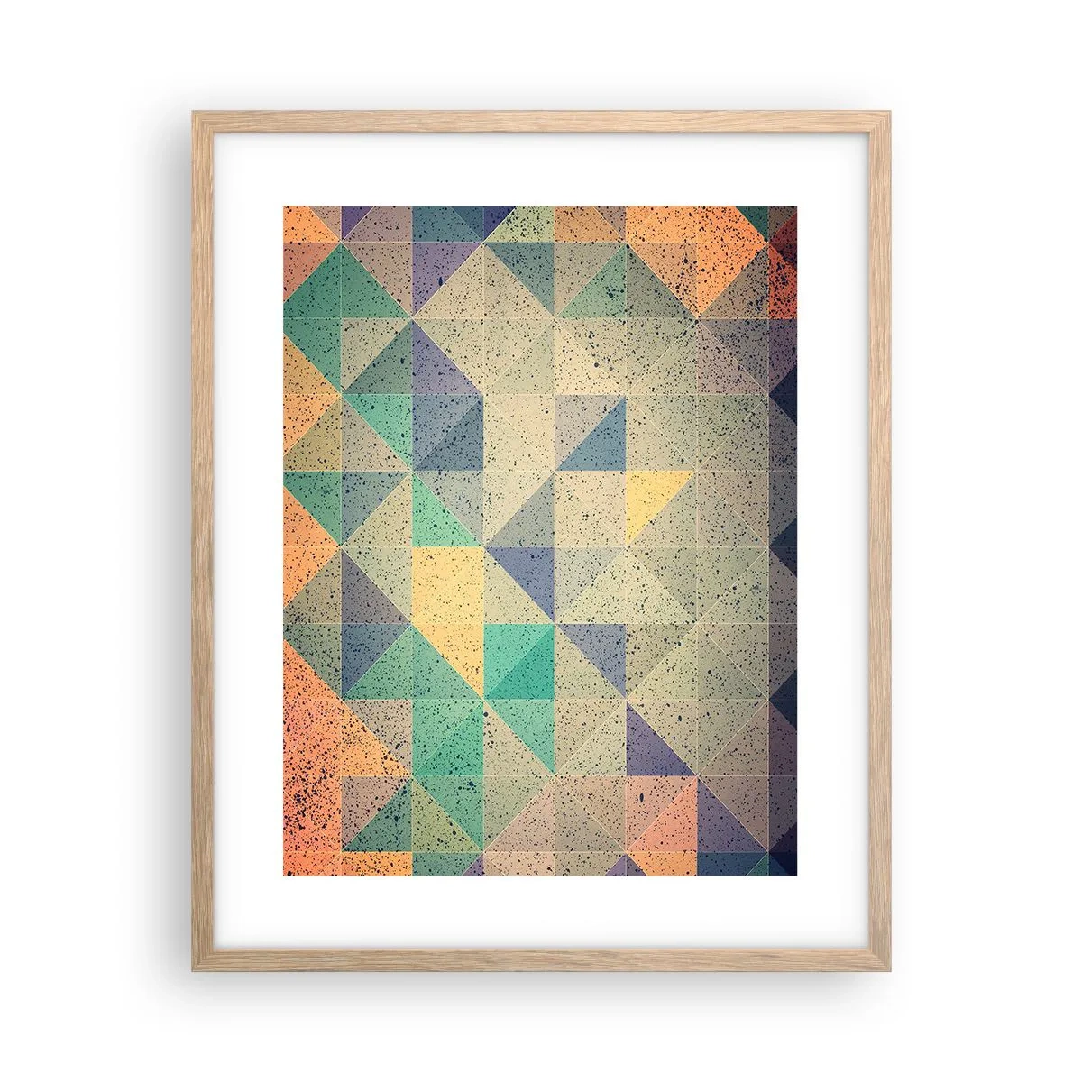 Affiche dans un chêne clair - Poster - République des triangles - 40x50 cm