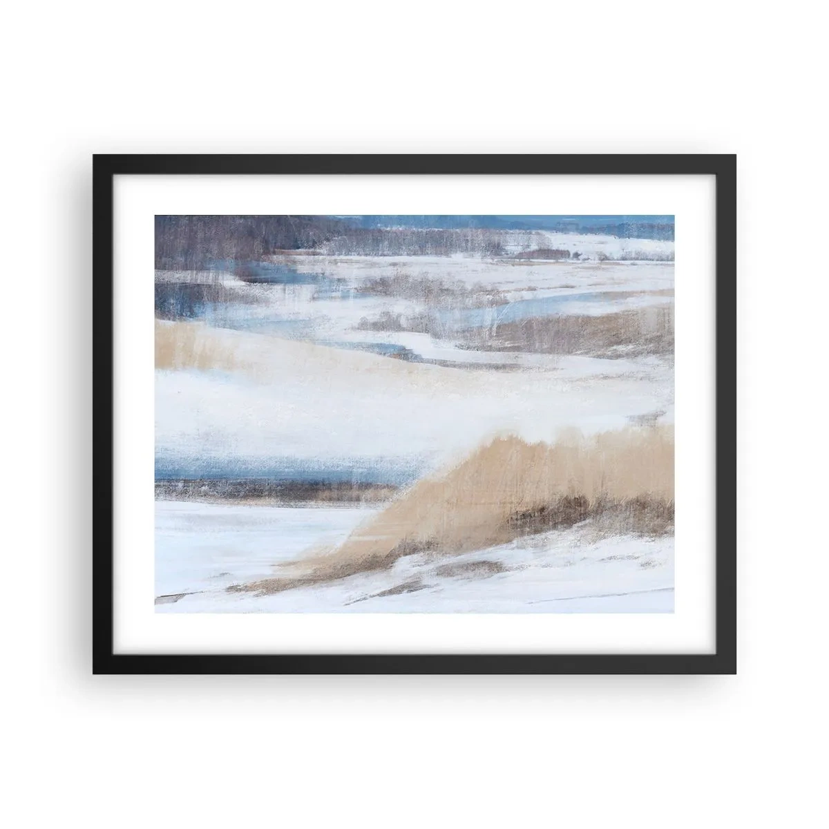 Affiche dans un cadre noir - Poster - Composition hivernale - 50x40 cm