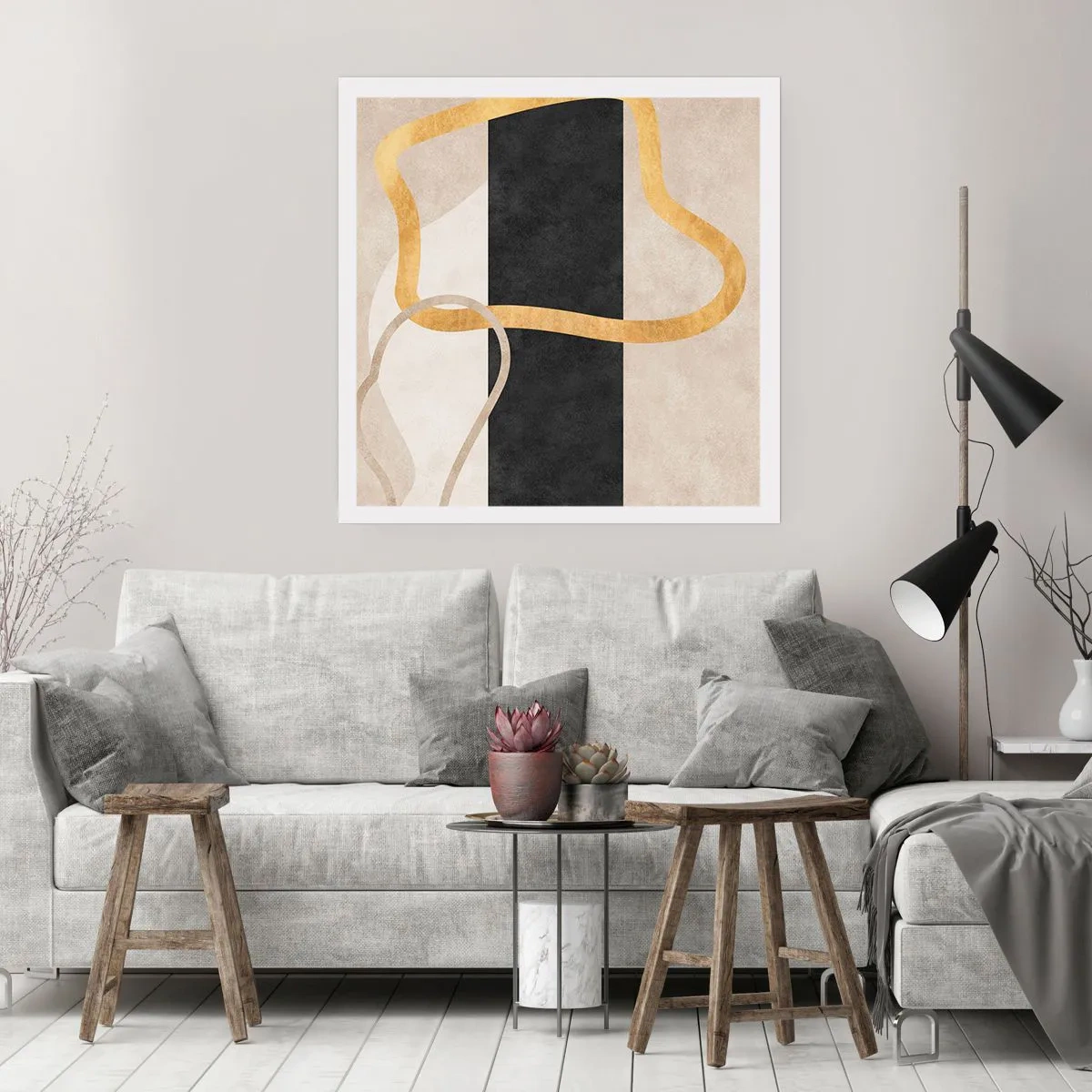 Affiche - Poster - Formes emmellées - 40x40 cm