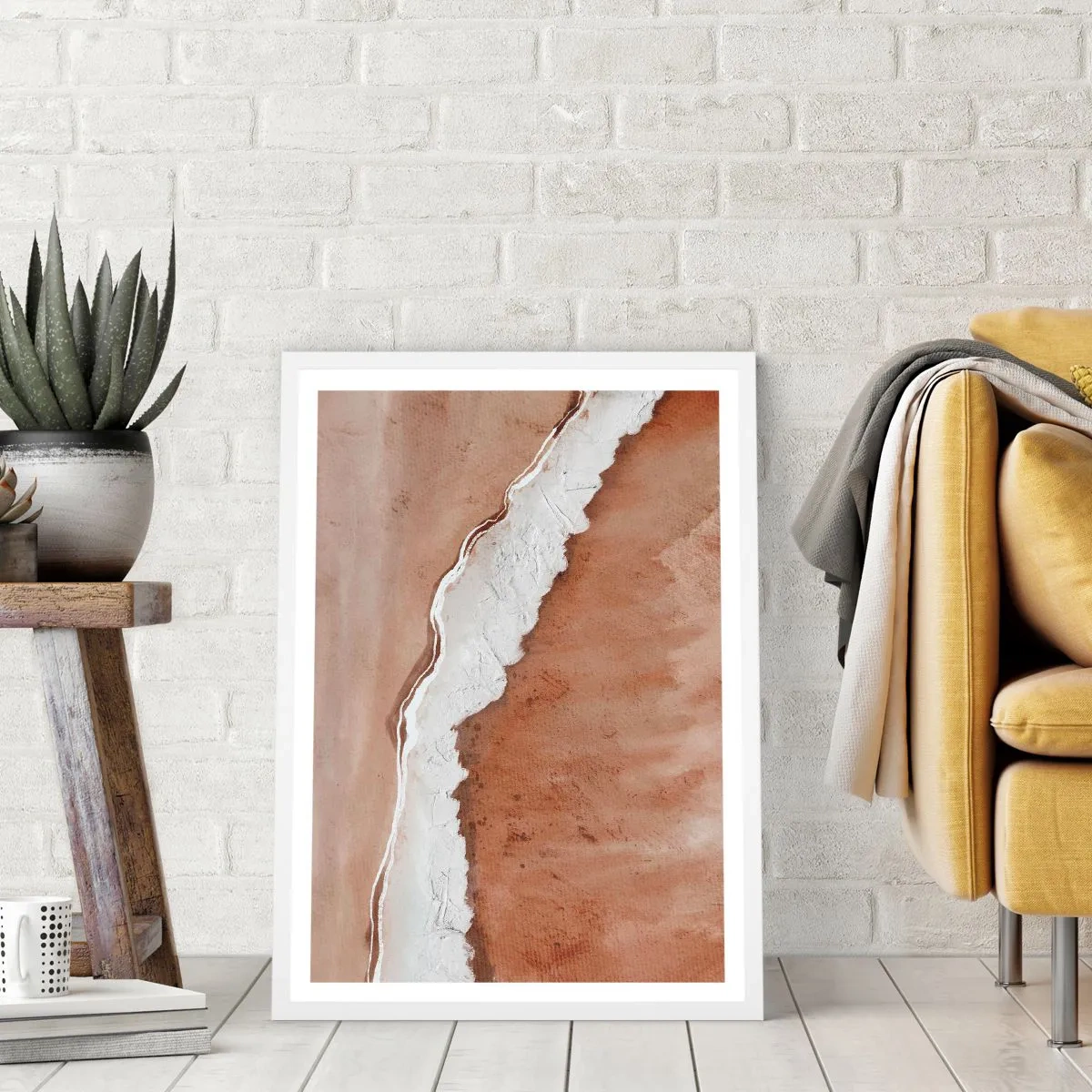 Affiche dans un cadre blanc - Poster - Dans des couleurs de la terre - 30x40 cm
