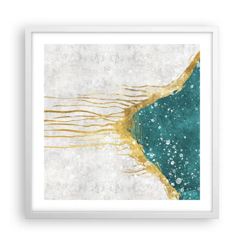 Affiche dans un cadre blanc - Poster - Marée dorée - 50x50 cm