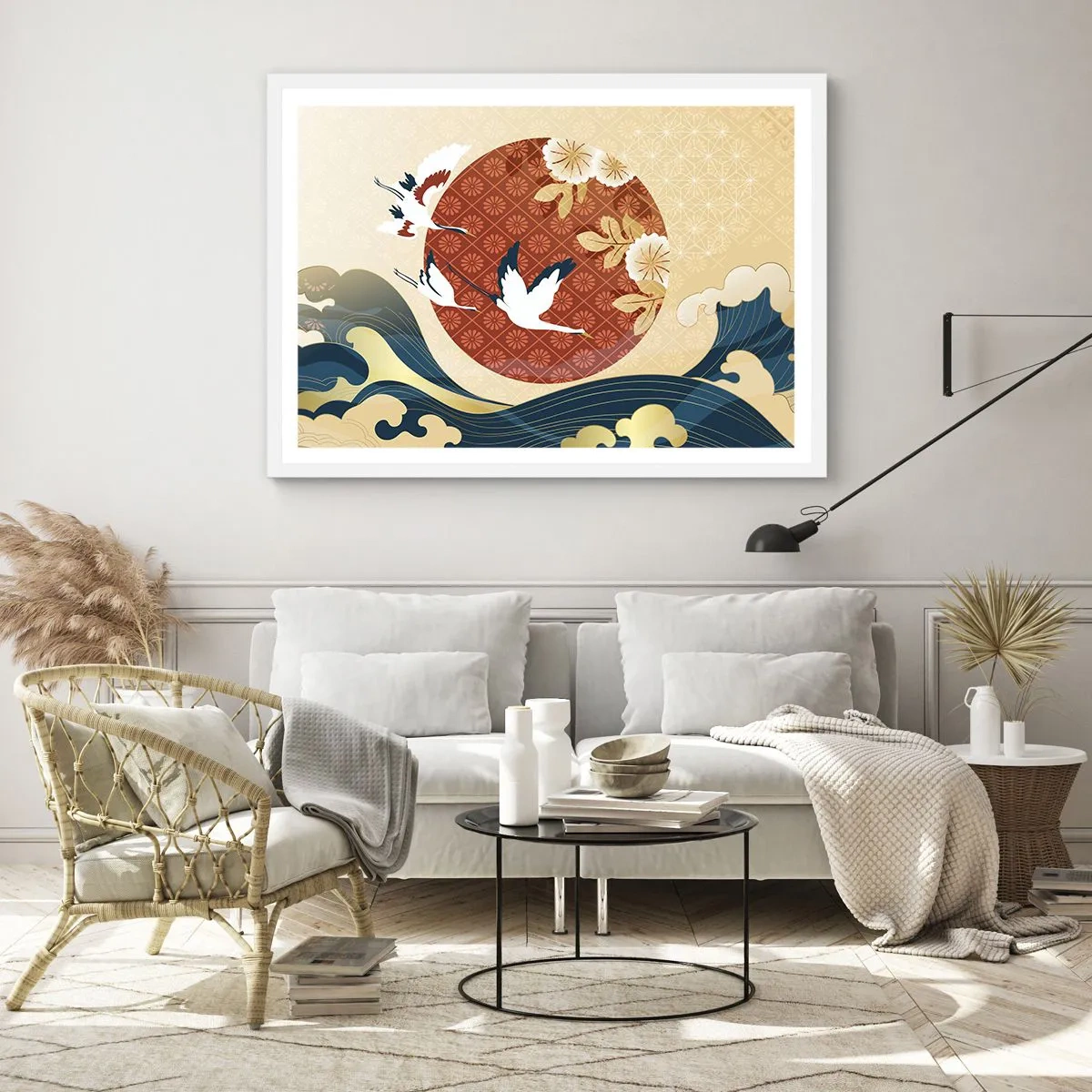 Affiche dans un cadre blanc - Poster - Conte japonnais - 40x30 cm
