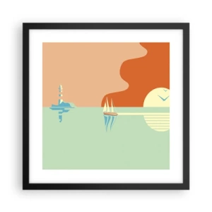Affiche dans un cadre noir - Poster - Paysage idéal de la mer - 40x40 cm