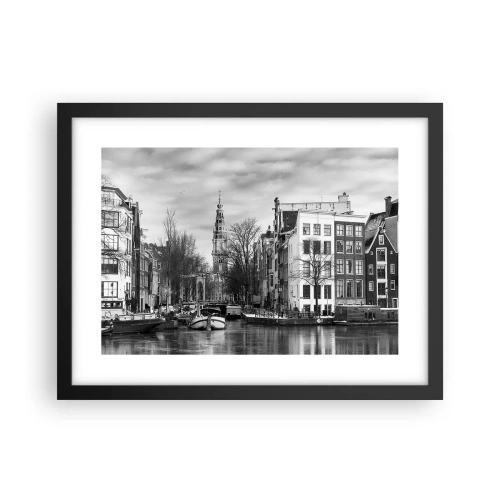 Affiche dans un cadre noir - Poster - Climat d'Amsterdam - 40x30 cm