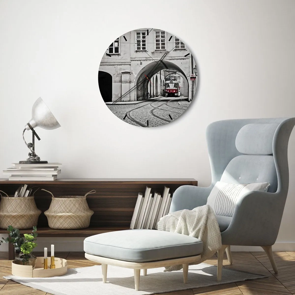 Horloge murale - Pendule murale - Dans le labyrinthe de la ville - 40x40 cm