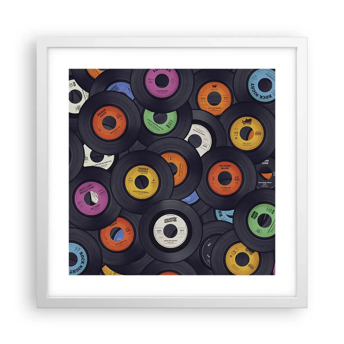 Affiche dans un cadre blanc - Poster - Couleurs des classiques - 40x40 cm