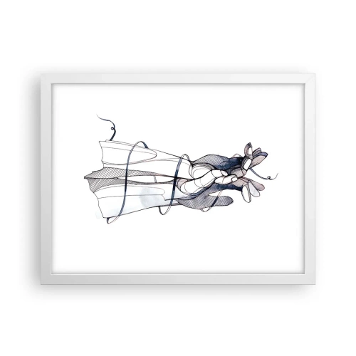 Affiche dans un cadre blanc - Poster - Étude du touché - 40x30 cm