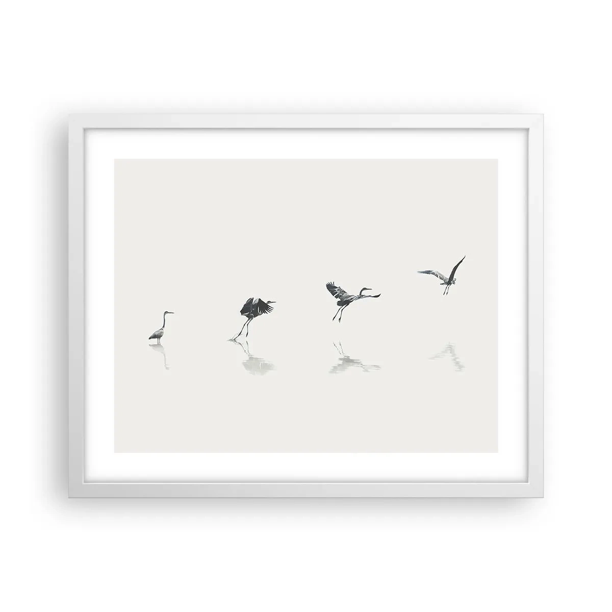 Affiche dans un cadre blanc - Poster - Quatre étapes simples - 50x40 cm