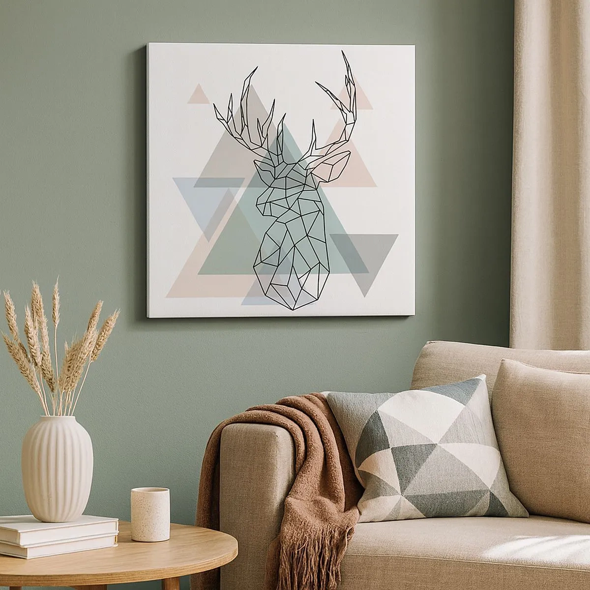 Impression sur toile - Image sur toile - Dans une forêt géométrique - 30x30 cm