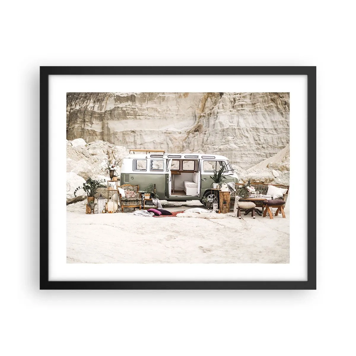 Affiche dans un cadre noir - Poster - Il est temps de commencer le voyage - 50x40 cm