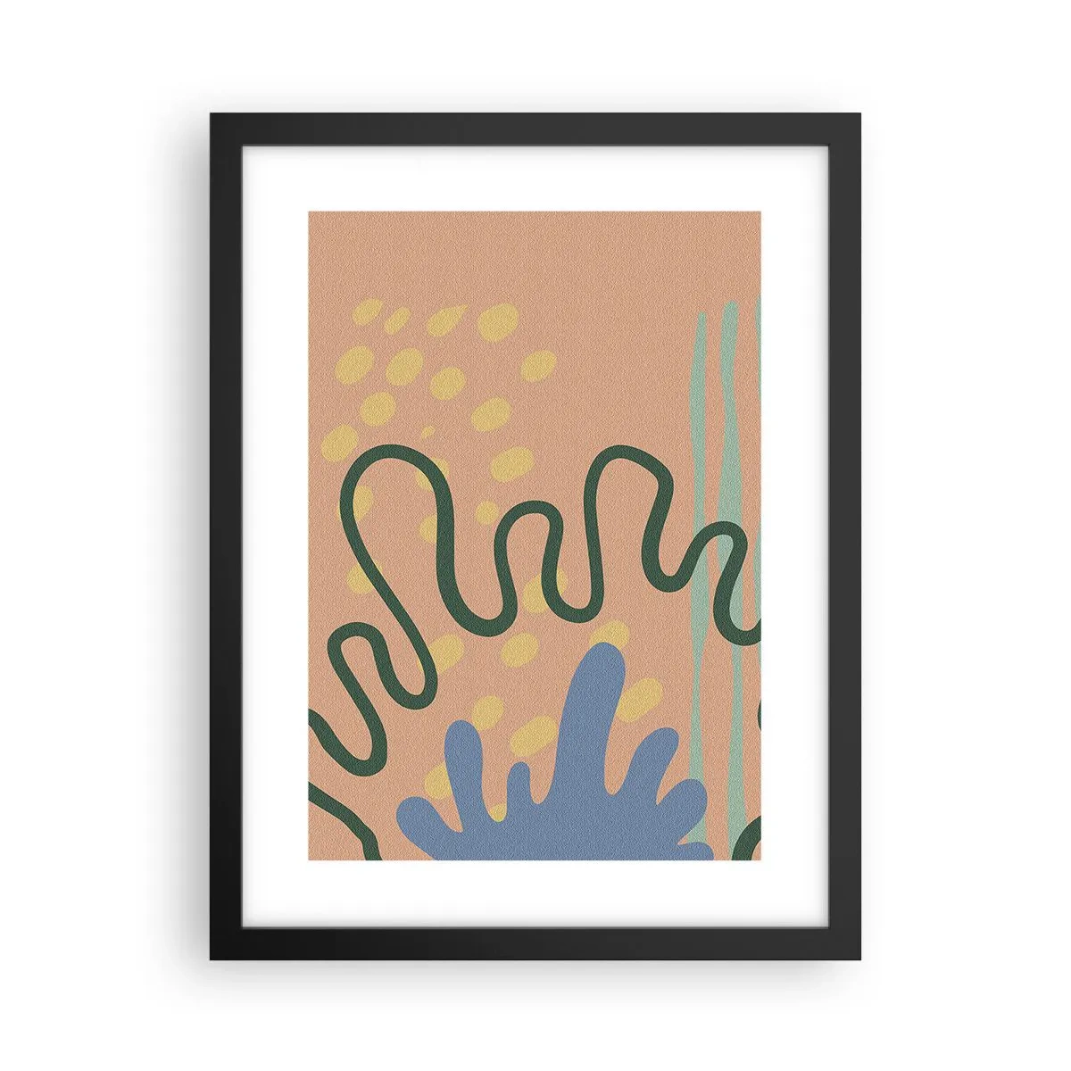 Affiche dans un cadre noir - Poster - Abstraction : diversité de la nature - 30x40 cm