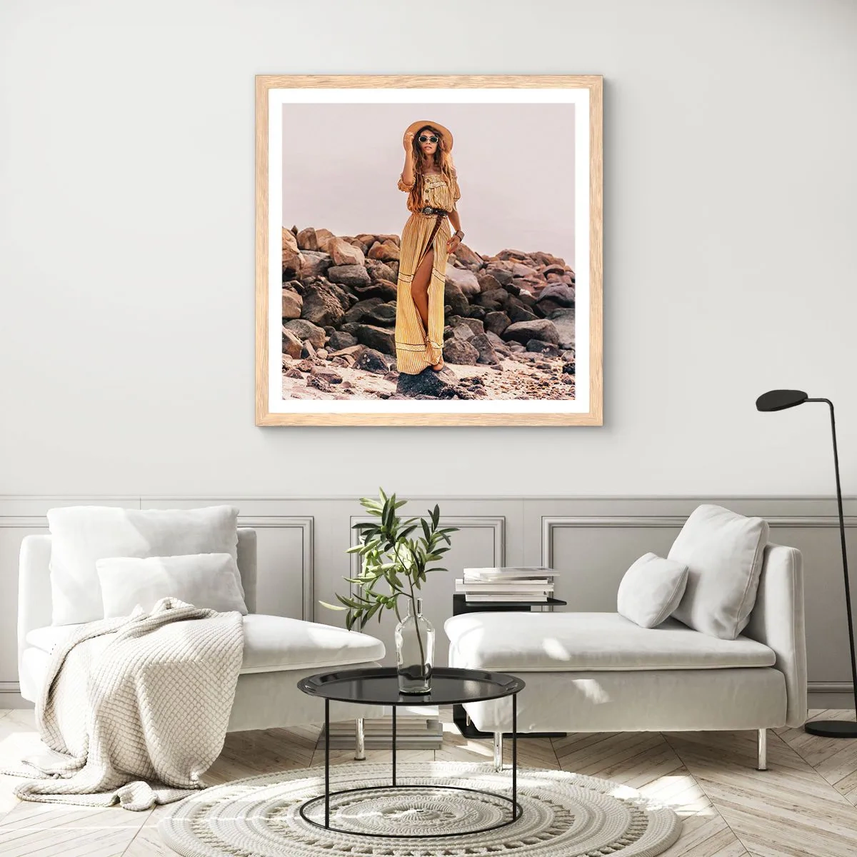 Affiche dans un chêne clair - Poster - La magie des pierres - 30x30 cm