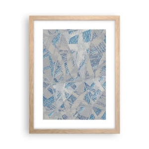 Affiche dans un chêne clair - Poster - Dans un labyrinthe bleu-gris - 30x40 cm