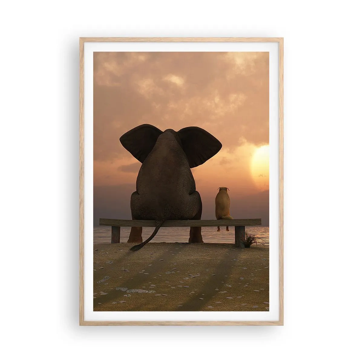 Affiche dans un chêne clair - Poster - C'est bon de garder le silence ensemble - 70x100 cm