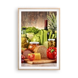 Affiche dans un chêne clair - Poster - Fumé, cuit au four et mariné - 61x91 cm