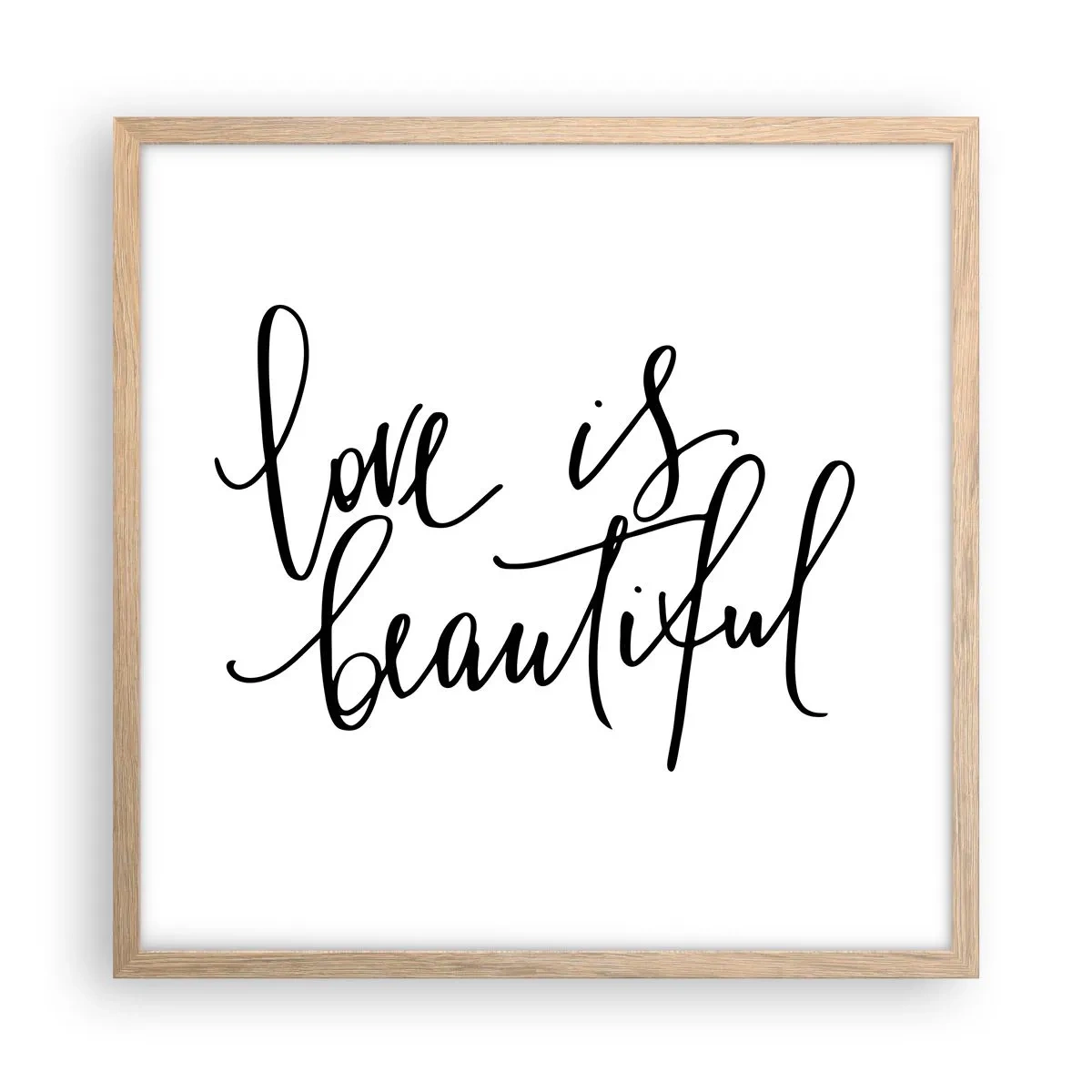 Affiche dans un chêne clair - Poster - Lire et répéter - 50x50 cm